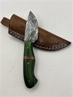 7” Damascus Style Fixed Blade Hunting Knife w/