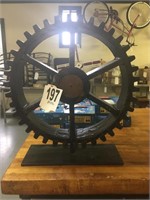 Antique Artifact Industrial Gear with Stand