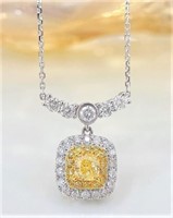 Natural Yellow Diamond 18Kt Gold Necklace