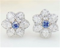 Natural Blue Diamond 18Kt Gold Earrings