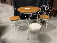 Kids Wooden and Metal Ice Cream Table and Chairs