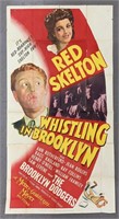 1943 "Whistling in Brooklyn" 3 Sheet Movie Poster