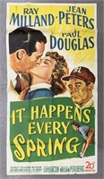 1949 "It Happens Every Spring" 3 Sheet Movie Postr