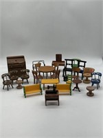 Vintage Lot of Wood and Metal Doll Furniture