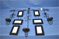 Wrought Iron 6 Photo Candelif Wall Display New