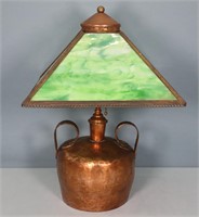 Arts & Crafts Hammered Copper Table Lamp