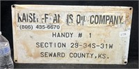 KAISER OIL LEASE SIGN SEWARD CO. KS