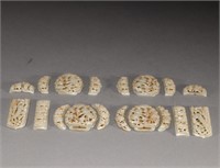 Qing Dynasty Hotan jade belt plate set