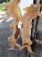 COWBOY & COWGIRL METAL SILHOUETTE 50" TALL