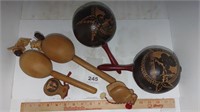 2 pairs of Maracas, 2 pairs of wood castanets