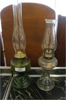 Pair of Oil Lamps w/Chimneys
