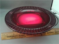 Westmoreland red glass spoke and rim 8 inch plate