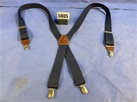 Navy Dress Suspenders, Adjustable, Metal Clips