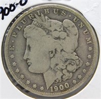 1900-O Morgan Silver dollar, rare, nice.