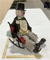 Dynasty porcelain clown doll w/ rocking chair