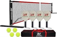 Pickleball Set With Net For Driveway Portable Regu