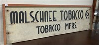 Large Painted Wooden “Malschnee Tobacco Co.” Sign