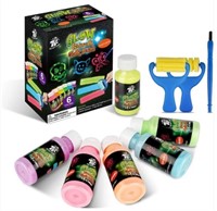 Glow in the Dark Sidewalk Chalk Paint Set with 6 G