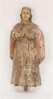 Carved Wood Virgin Mary Figure