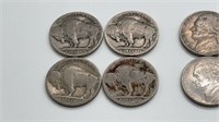 4e Buffalo Nickels & 3 Modern
