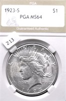 1923 S PGA MS64 PEACE DOLLAR