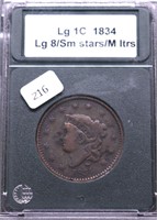 1934 LARGE CENT F DETAILS