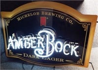Michelob Amber Bock Beer Neon Light / Sign