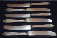 6 Large Sterling Table Knives (Monogrammed), 546g