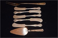 Lot of Sterling/ (5) Butter Knives/ 1 Pie Server/