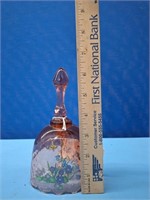 Fenton Pink Art Glass Handpainted Bell