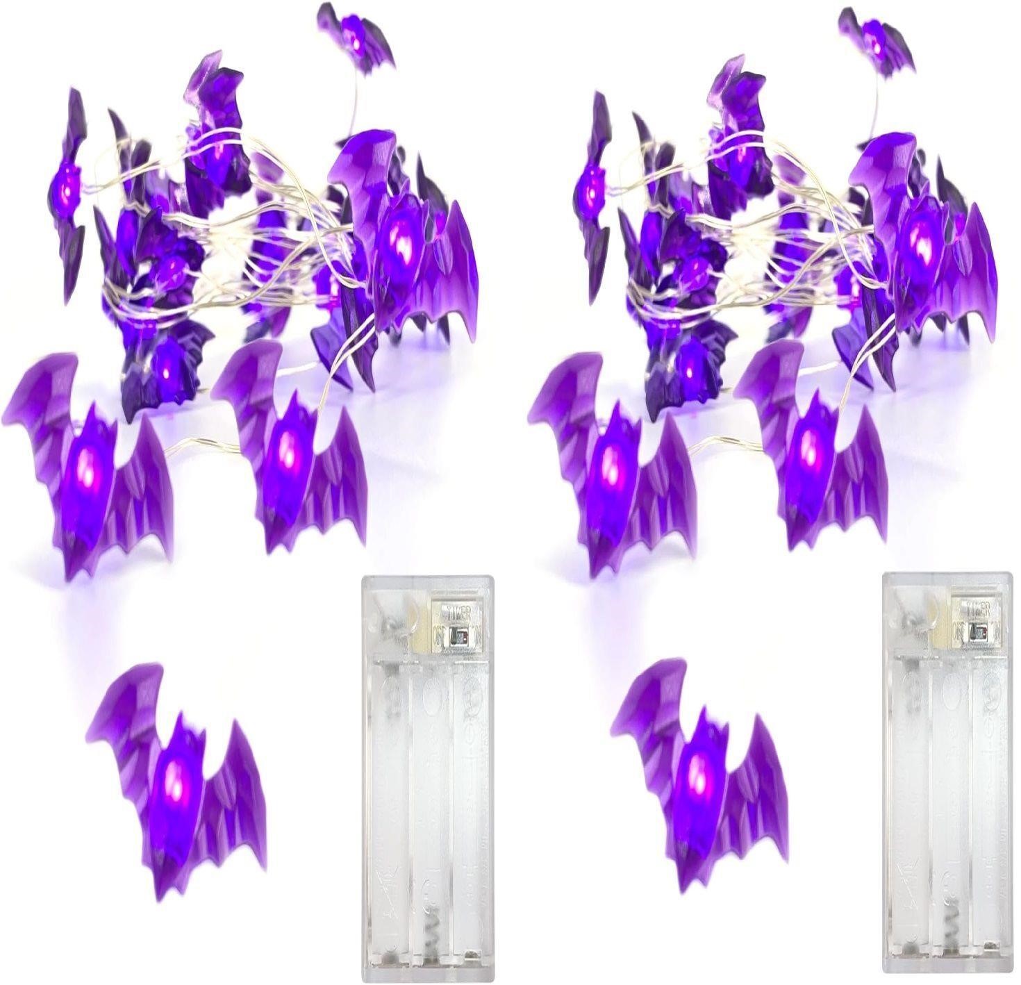 NEW $40 2PK 10FT Purple Bat Lights w/Timer