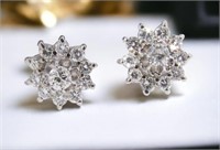 Pair of 14K WG Diamond Studs, With Jackets