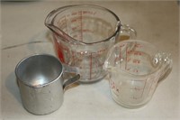 Pyrex Glass Measuring Cups and Metal 1