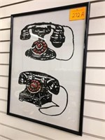 PICTURE OF OLD TELEPHONES - 18" X 24"
