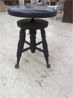 ANTIQUE BALL AND CLAW PIANO STOOL 19"T X 14"W
