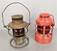 Railroad items - 2 lanterns including Adlake 200