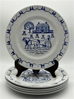Metlox Poppytrail Provincial Blue Folk Art Plates