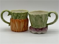 Fitz & Floyd Vintage Vegetable Garden Mugs - 2pc