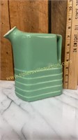 Vintage green pottery water pitcher
