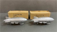2pc Vtg 1984 Metal Graf Zeppelin By MSR Import