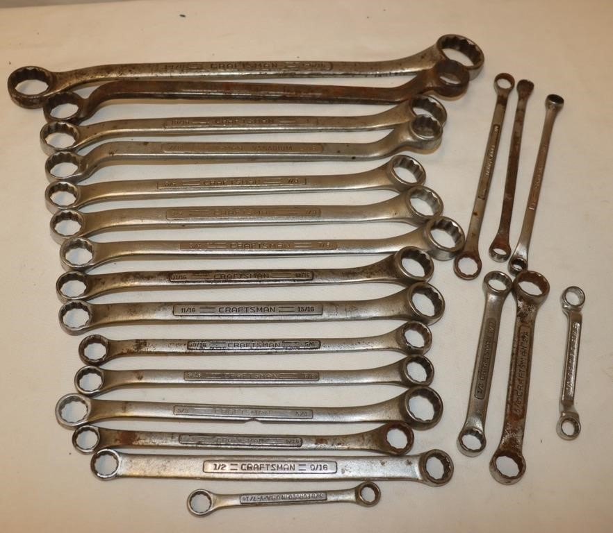 20 Craftsman Box End Wrenches SAE 3/8"-1-5/16"