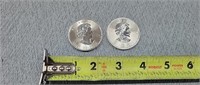 2- 2008 1.25oz. $8 Canada Bison Silver Coins