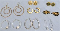 8 PAIRS VINTAGE COSTUME JEWELRY EARRINGS