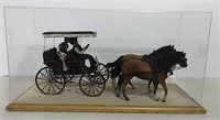 Scale Model Horse-Drawn Surrey in display case