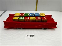 Vintage Toy Car Wooden Block Holder