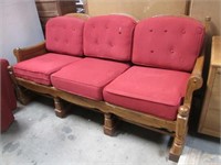Vintage Red Cushion Parlor Sofa