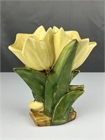 Vintage McCoy yellow tulips vase