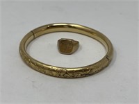 Ring Mkd. 10K 4.7 Grams, Bracelet Unmarked -