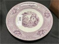 Purple transferware Roselle plate.