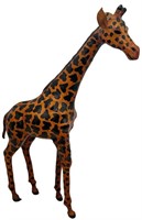 Leather Wrapped Giraffe Figurine
